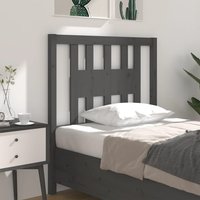 Berkfield Home Headboard Grey 96x4x100 cm Solid Wood Pine | Size: 96 x 4 x 100 cm