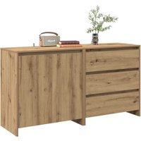 2 Piece Sideboard Artisan Oak Engineered Wood