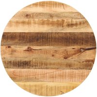 Berkfield Home Table Top √ò 70x1.5 cm Round Solid Wood Rough Mango in Brown