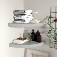 Berkfield Home Floating Corner Shelves 2 pcs Grey 35x35x3.8 cm MDF