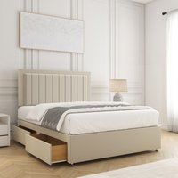 Zarah Divan Bed Plush Velvet 24" Headboard 2 Drawers Footend Mattress King