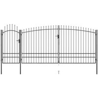 Berkfield Home Garden Fence Gate with Spear Top 5x2.45 m Black