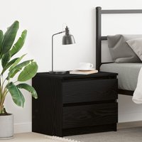 Berkfield Home Nightstand Black Oak 50x40x43.5 cm Made of Engineered Wood