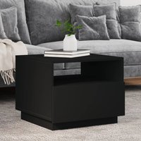 Berkfield Home Coffee Table with LED Lights Black 50x49x40 cm | Size: 50 x 49 x 40 cm