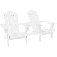Berkfield Home Garden Adirondack Chair Solid Fir Wood White