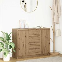 Sideboard Drawers Artisan Oak 100.5x35x76 cm Engineered Wood