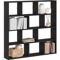 Berkfield Home Wall Cube Shelf 12 Compartments Black Engineered Wood