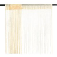 Berkfield Home String Curtains 2 pcs 100x250 cm Cream