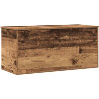 Berkfield Home Storage Box with Lid Old Wood 100x42x46 cm Engineered Wood in Brown | Size: 100 x 42 x 46 cm