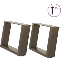 Berkfield Home Coffee Table Legs U-Shaped 2 pcs Natural Steel 50x(30-31) cm Steel in Brown