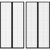 Berkfield Home Insect Door Curtain 210 x 100 cm 2 pcs Magnet Black