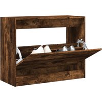 Shoe Cabinet Smoked Oak 80x34x63 cm Engineered Wood x 34 x 63 cm