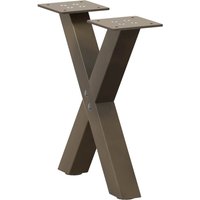 Berkfield Home Coffee Table Legs X-Shaped 2 pcs Natural Steel 30x(30-31) cm Steel in Brown
