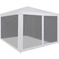 Berkfield Home Party Tent with 4 Mesh Sidewalls 3x3 m in White