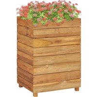 Berkfield Home Raised Bed 50x40x72 cm Solid Wood Teak & Steel in Brown | Size: 50 x 40 x 72 cm
