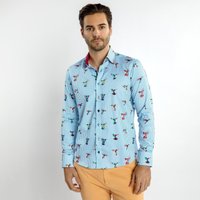 Hummingbird Striped Print Shirt