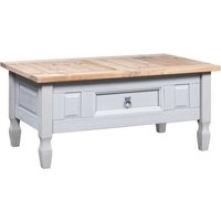 Berkfield Home Coffee Table Mexican Pine Corona Range Grey 100x55x45 cm | Size: 100 x 55 x 45 cm