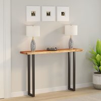 Berkfield Home Table Top 180x30x2.5 cm Rectangular Solid Wood Acacia Live Edge in Brown