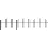 Berkfield Home Garden Fence with Spear Top Steel in Black