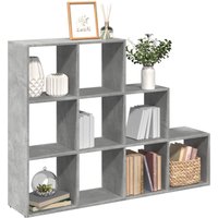 Room Divider Bookcase 3 Tier Concrete 137.5x29x103.5 cm Engineered Wood