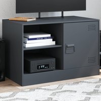Berkfield Home TV Cabinet Anthracite 67x39x44 cm Steel in Black | Size: 67 x 39 x 44 cm