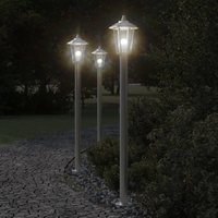 Berkfield Home Outdoor Floor Lamp Silver 120 cm Stainless Steel