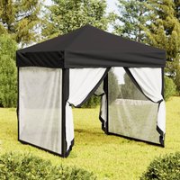 Berkfield Home Folding Party Tent with Sidewalls Black 2x2 m