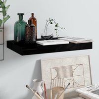 Berkfield Home Floating Wall Shelf High Gloss Black 40x23x3.8 cm MDF