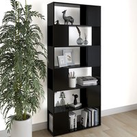 Berkfield Home Book Cabinet Room Divider Black 80x24x186 cm Engineered Wood | Size: 80 x 24 x 186 cm