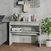 Berkfield Home Console Table Concrete Grey 102x30x80 cm Engineered Wood | Size: 102 x 30 x 80 cm