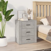 Berkfield Home Bedside Cabinet Concrete Grey 50x36x60 cm Engineered Wood | Size: 50 x 36 x 60 cm
