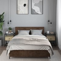 Berkfield Home Bedside Cabinets 2 pcs Sonoma Oak 40x40x55 cm Engineered Wood in Brown | Size: 40 x 40 x 55 cm
