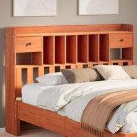 Headboard Storage Wax 160 cm Solid Wood Pine