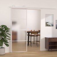 Berkfield Home Sliding Door Frosted ESG Glass & Aluminium 76x205 cm White