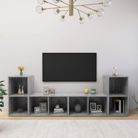 TV Cabinets 4 pcs Concrete 72x35x36.5 cm Engineered Wood