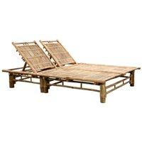 Berkfield Home 2-Person Sun Lounger Bamboo in Brown