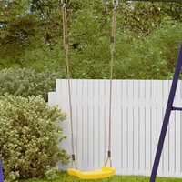 Berkfield Home Outdoor Swing Seat for Kids Single with Adjustable Rope Yellow