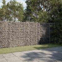 Berkfield Home Gabion Basket with Cover 300x100x150 cm Galvanised Iron in Silver | Size: 300 x 100 x 150 cm
