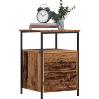 Berkfield Home Bedside Cabinet Old Wood 34x35.5x50 cm Engineered Wood in Brown