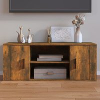 TV Cabinet Smoked Oak 100x35x40 cm Engineered Wood x 35 x 40 cm