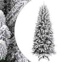 Berkfield Home Artificial Christmas Tree with Flocked Snow 150 cm PVC&PE in White