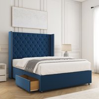 Olivia Plush Divan Bed 54" Headboard 2 Drawers Footend & No Mattress Double