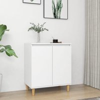 Berkfield Home Sideboard with Solid Wood Legs White 60x35x70 cm Engineered Wood | Size: 60 x 35 x 70 cm
