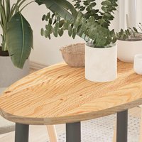 Berkfield Home Table Top 80x40x2 cm Solid Wood Oak Oval in Brown | Size: 80 x 40 x 2 cm
