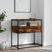Berkfield Home Console Table Smoked Oak 75x40x75 cm Engineered Wood in Brown | Size: 75 x 40 x 75 cm