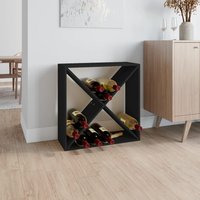Berkfield Home Wine Cabinet Black 62x25x62 cm Solid Wood Pine | Size: 62 x 25 x 62 cm