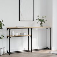 Berkfield Home Console Table Sonoma Oak 145x22.5x75 cm Engineered Wood in Brown