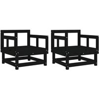 Berkfield Home Garden Chairs 2 pcs Black Solid Wood Pine