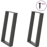 Berkfield Home vidXL Dining Table Legs U-Shaped 2 pcs Anthracite 50x(72-73) cm Steel in Black