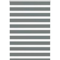 Berkfield Home Zebra Blind Dark Grey 100x100 cm Fabric Width 95.9 cm Polyester